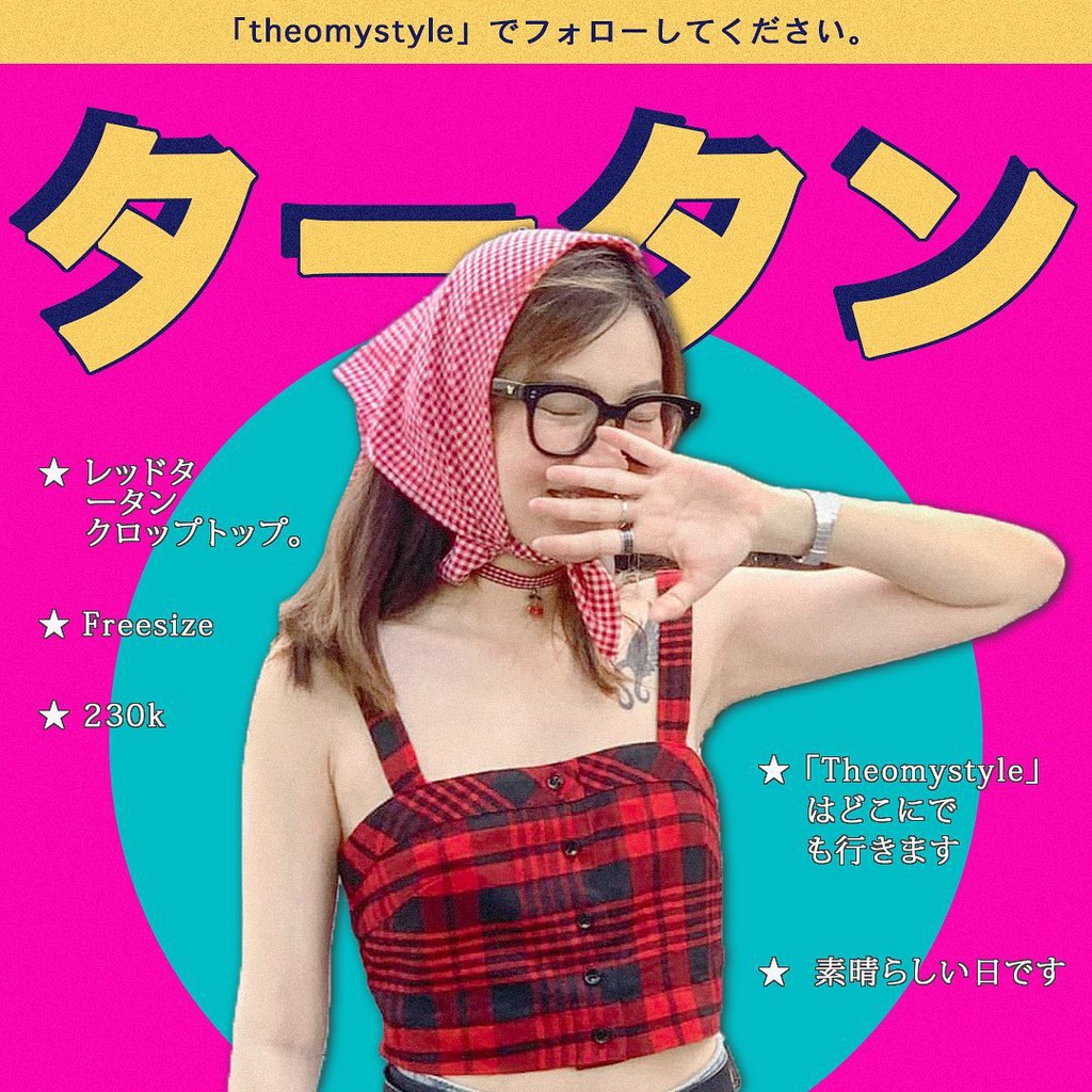 Áo 2 dây croptop - Tartan Croptop kẻ sọc