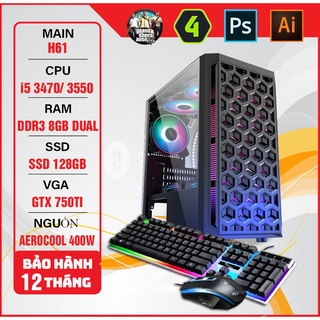 [Mã 155ELSALE giảm 7% đơn 300K] Máy bộ PC Gaming H61+ i5 3550 VGA GTX 750Ti Chiến Game FO4, CS:GO, LOL,…