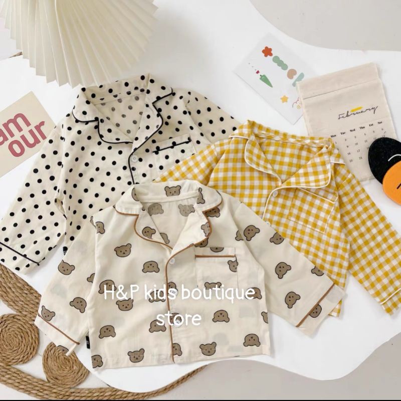 BỘ PIZAMA DÀI TAY CHO BÉ TRAI BÉ GÁI từ 1 đến 5 tuổi
