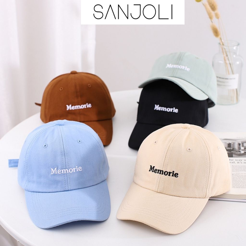 Mũ lưỡi trai SANJOLI Nón kết thêu chữ Memorie phong cách Ulzzang form unisex nam nữ NO001