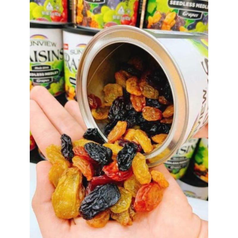 Nho khô sấy SUNVIEW RAISINS hộp 452Gram ăn vặt nhà làm