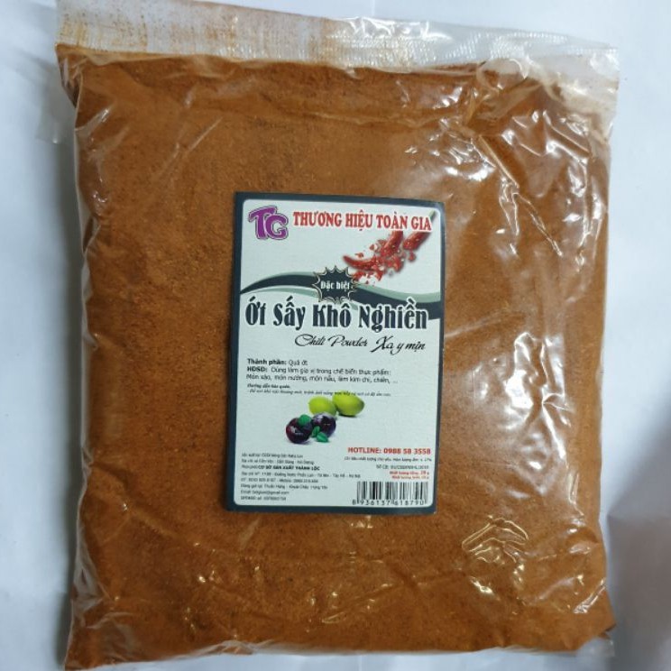 Bột ớt ta nguyên chất cay thơm nồng gói 500gr