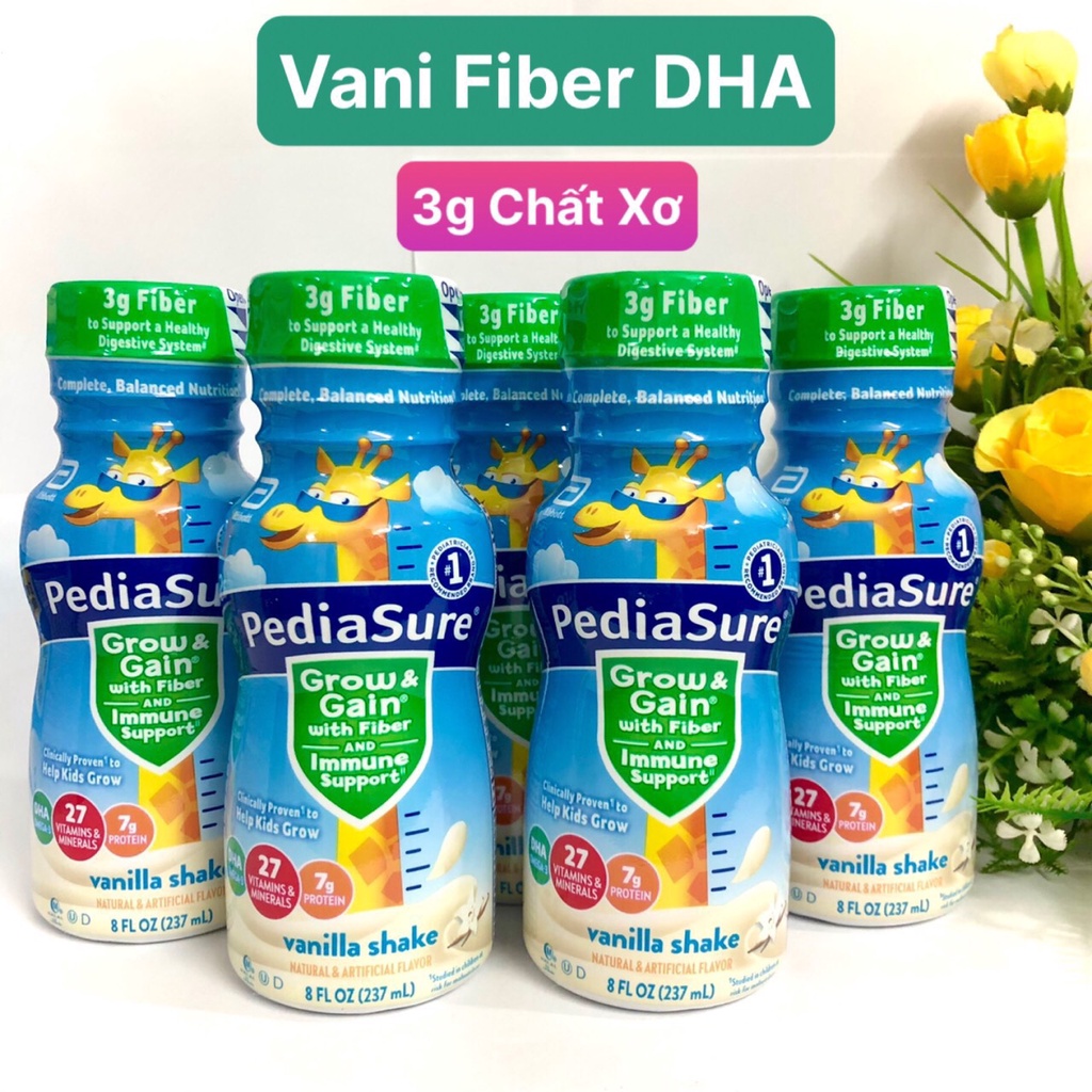 ❤️ [Quận 3] [Date T3/2024] Thùng 24 chai Sữa nước Pediasure Vani Fiber DHA 237ml Mỹ Xanh Lá Tăng cân nặng chiều cao