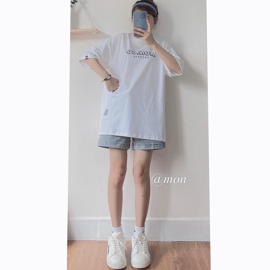 Áo thun form rộng tay lỡ basic tee MON.CO nhiều màu có size