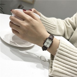 Đồng Hồ Đôi Rate Dây Da Cao cấp Chính Hãng Thiết Kế Mặt Chữ Nhật Sang Trọng