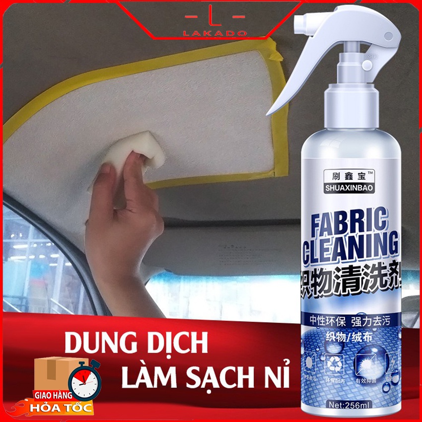 Chai xịt vệ sinh vải nỉ trần ghế ngồi xe hơi, khử mùi, không có chất tẩy trắng, không hại xe