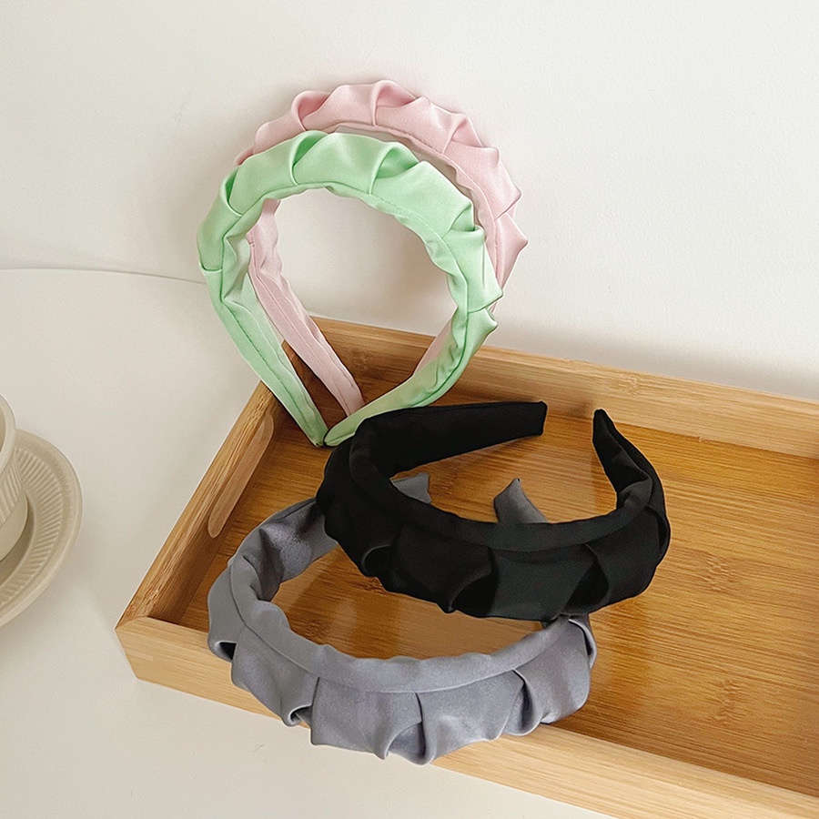 Băng Đô Cài Tóc Bản Rộng Màu Sắc Trơn Phong Cách Hàn Quốc Cổ Điển Thời Trang Cho Nữ