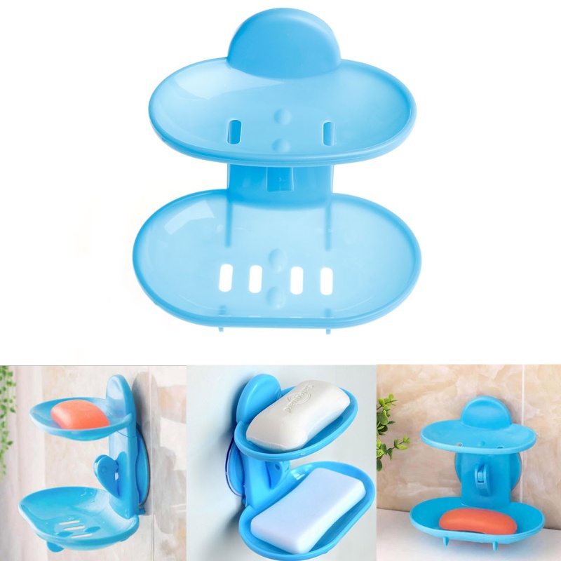 Aoto Giá Đỡ Xà Phòng Hai Lớp Có Giác Hút Tiện Dụng