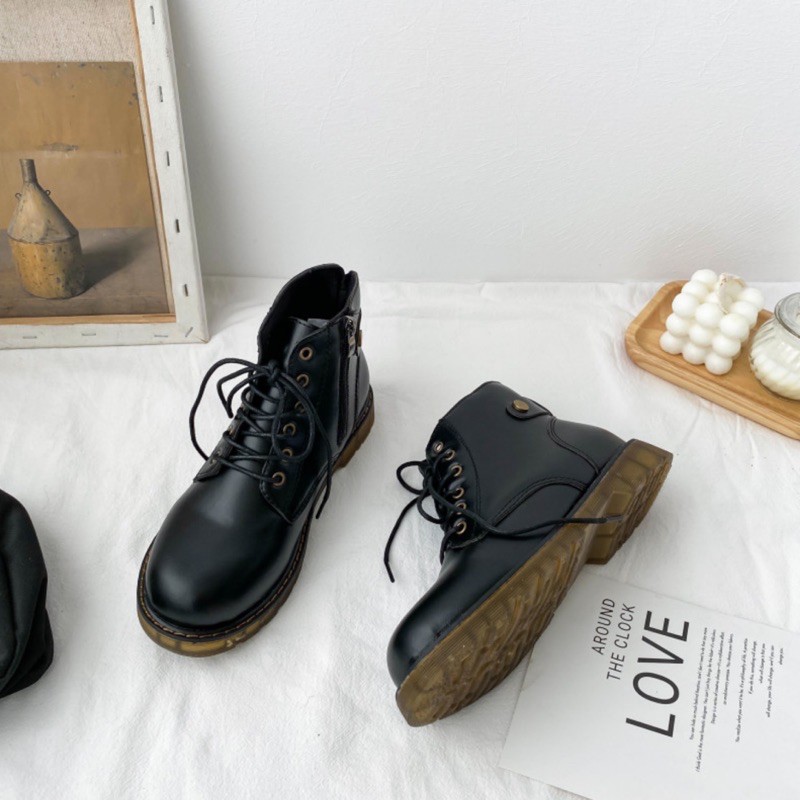 Giày Boots Ulzzang retro cô gái Nhật xinh xắn