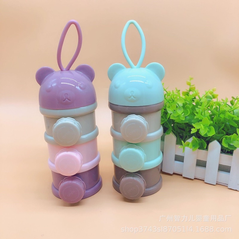 Có van xoáy tháo lắp như hình - Bình chia sữa 3 tầng có quai xách tiện lợi cho mẹ và bé