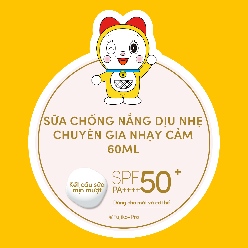 Sữa chống nắng dịu nhẹ cho da nhạy cảm và trẻ em SPF 50+ PA++++ 60ml_Doraemon