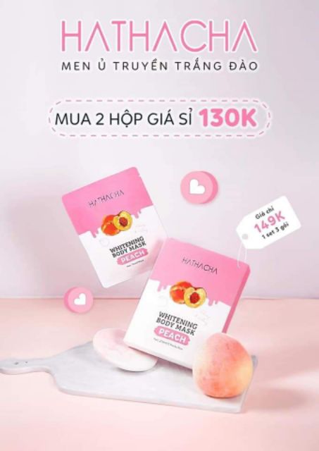 Ủ Trắng Đào HaThaCha - Hộp 3 Gói | BigBuy360 - bigbuy360.vn