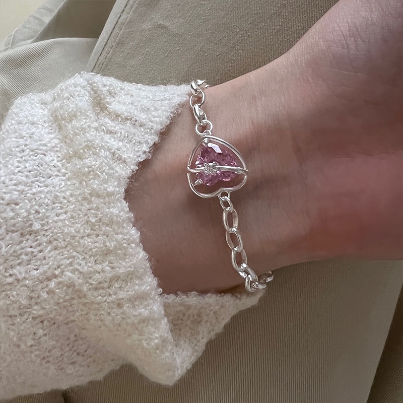 Vòng đeo tay AHELLOGIRL đính đá và ngọc trai nhân tạo thời trang