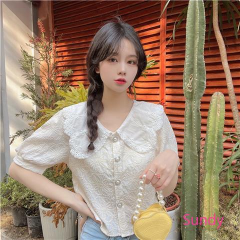 Áo Tay Ngắn Thêu Họa Tiết Plus Size Cho Nữ