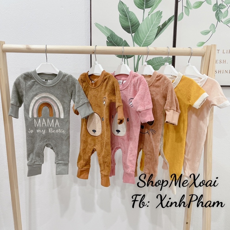 [chọn mẫu][size newborn] BỘ LIỀN THÂN Nỉ CHO BÉ SƠ SINH HÀNG XUẤT DƯ