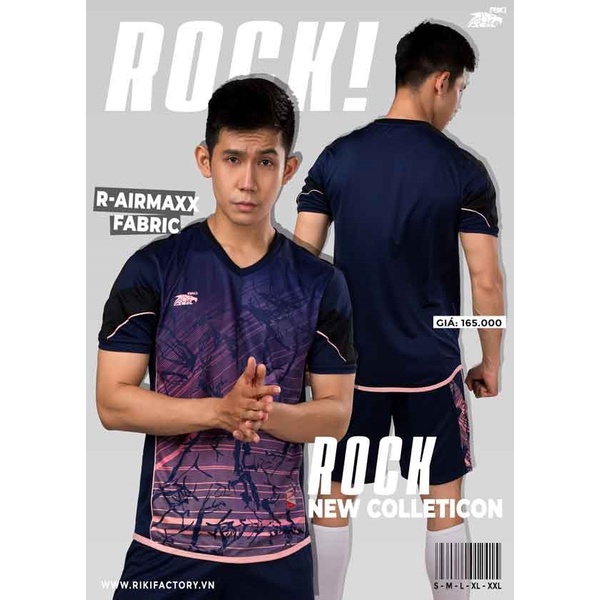 Bộ quần áo bóng đá không logo RIKI ROCK, vải mè kim cao cấp - ViKi Sport