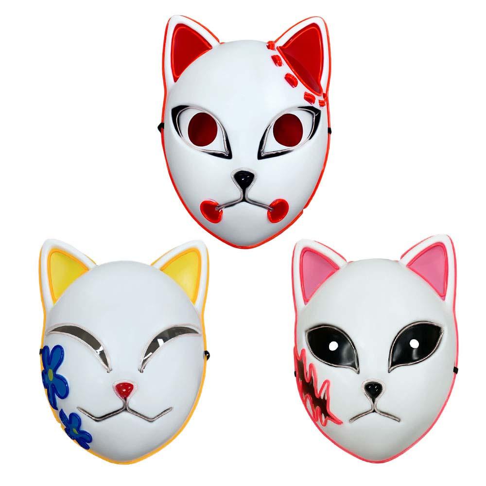 Mặt Nạ Hóa Trang Nhân Vật Anime Kamado Tanjirou LED Light Hannya Tengu