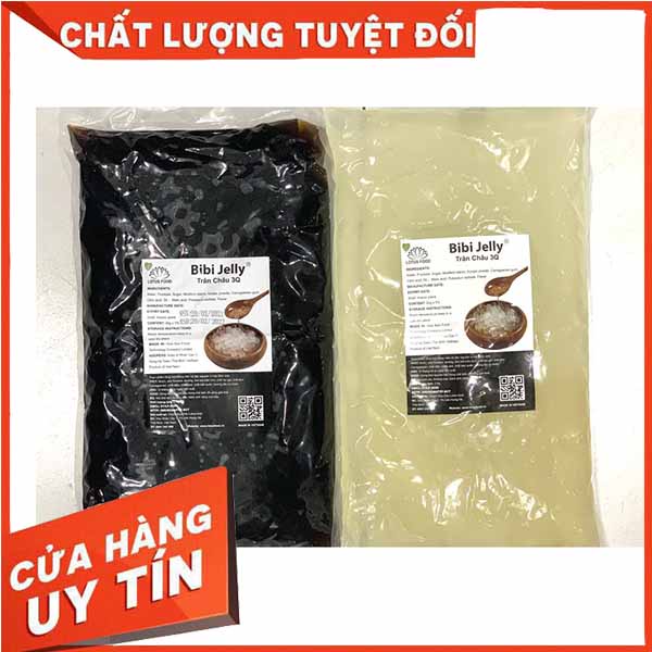 Thạch 3q - trân châu trắng đen bibi jelly gói 2.1kg - ảnh sản phẩm 1