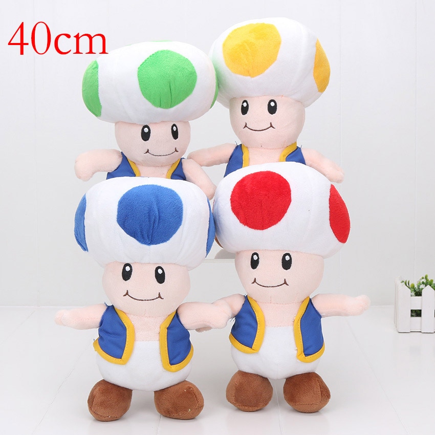 đồ chơi nhồi bông Hình Nấm Mario 18cm / 25cm / 40cm Có 4 Màu