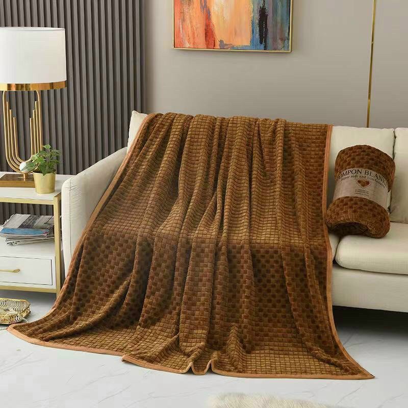 CHĂN LÔNG TUYẾT BLANKET POMPON  MÀU XANH RÊU/ XANH BỘ ĐỘI  KT:2MX2M3 Siêu Mềm Mượt.Dịu Nhẹ Tạo Thoải Mái Cho Giấc Ngủ