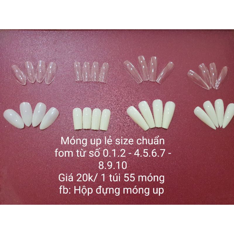 móng úp lẻ size, móng tập sơn f3 f4,