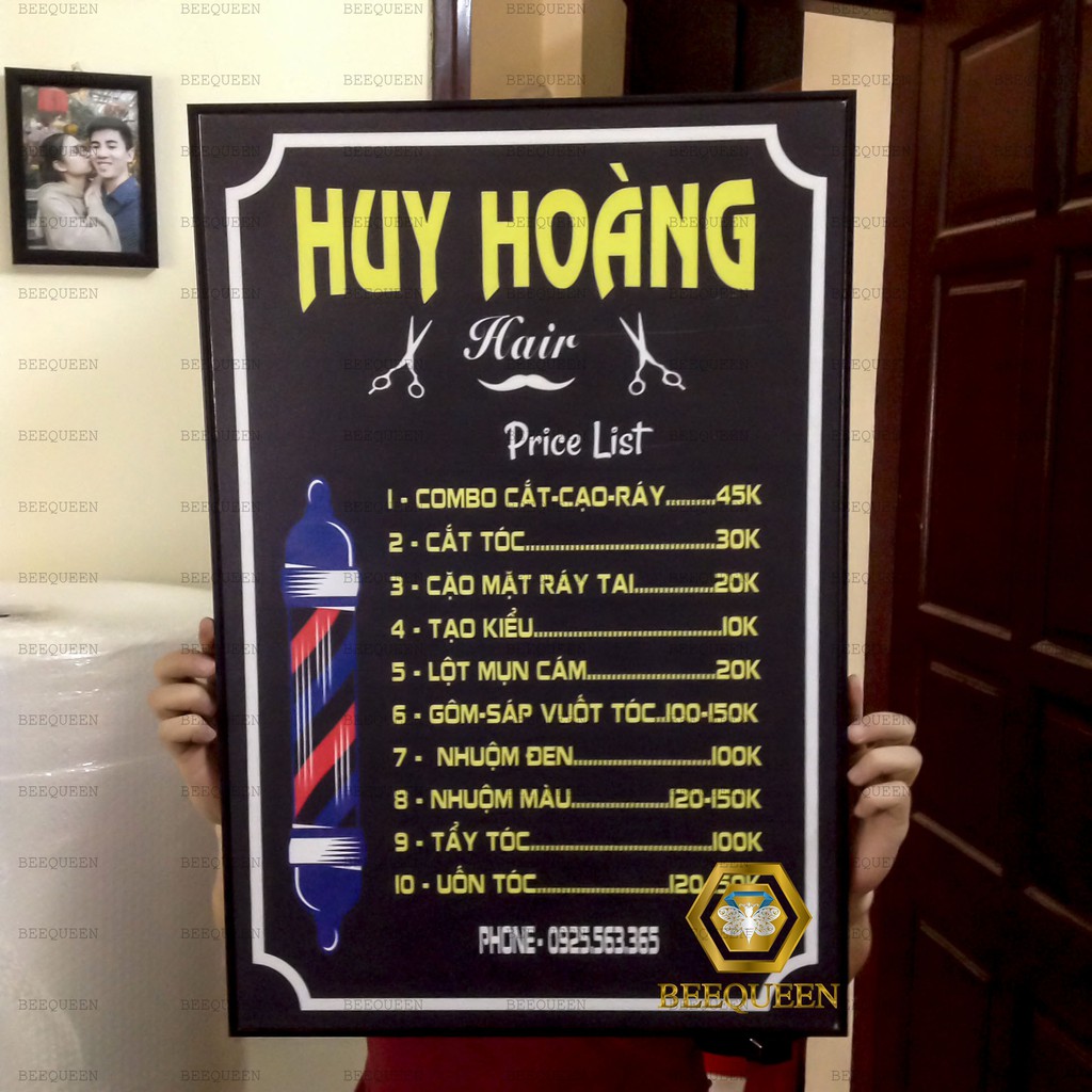 Menu Barber Shop, Bảng Giá Barber Shop Làm Theo Yêu Cầu Khách Hàng