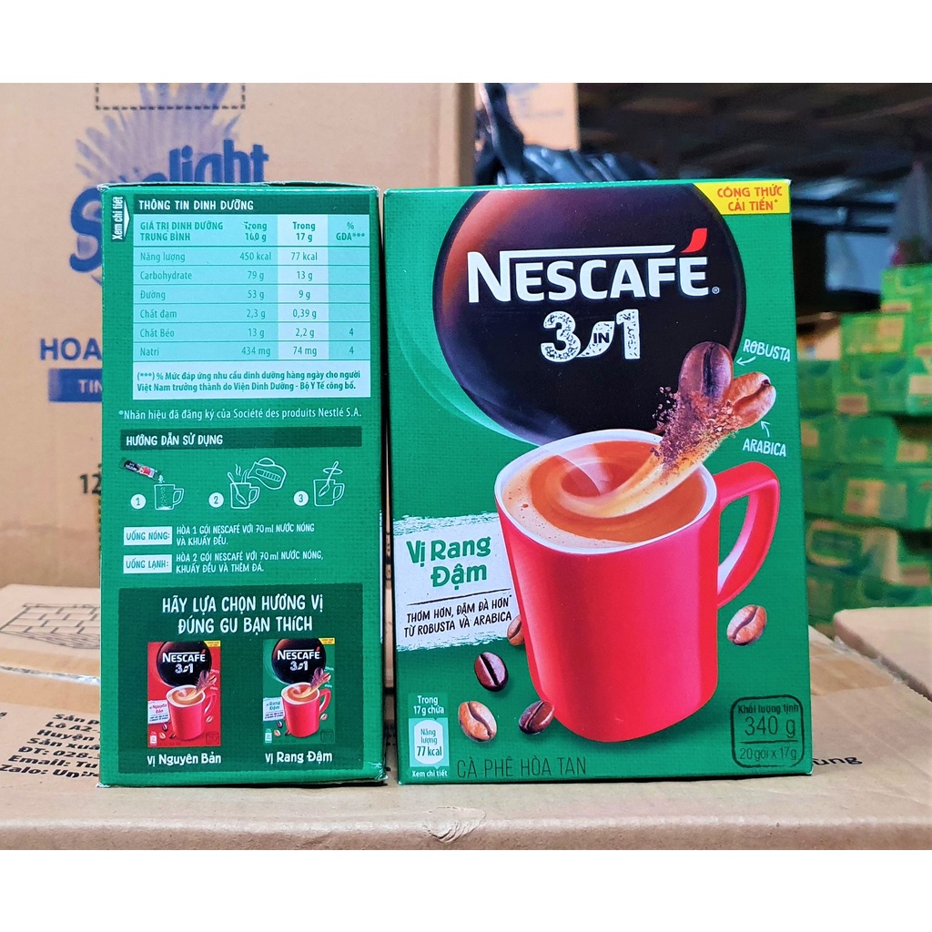 NESCAFE 3in1 Rang xay Đậm Vị Cà Phê 340g