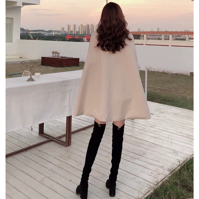 [Áo choàng cánh dơi] Áo dạ choàng tay cánh dơi phong cách hepburn Pháo nhẹ nhàng quý phái mùa thu đông | BigBuy360 - bigbuy360.vn