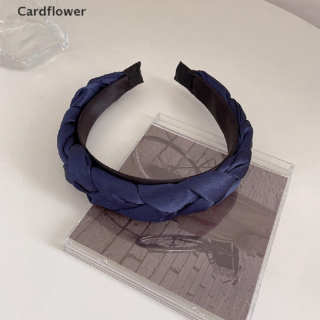 &lt; Cardflower &gt; Băng Đô Bện Tóc Bản Rộng Màu Trơn Thời Trang Đang Giảm Giá