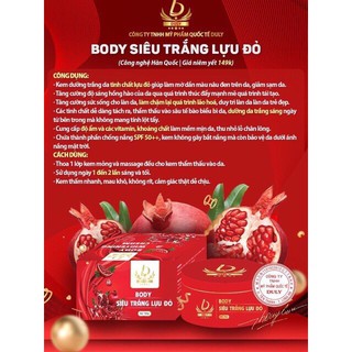 Body siêu trắng lựu đỏ Duly