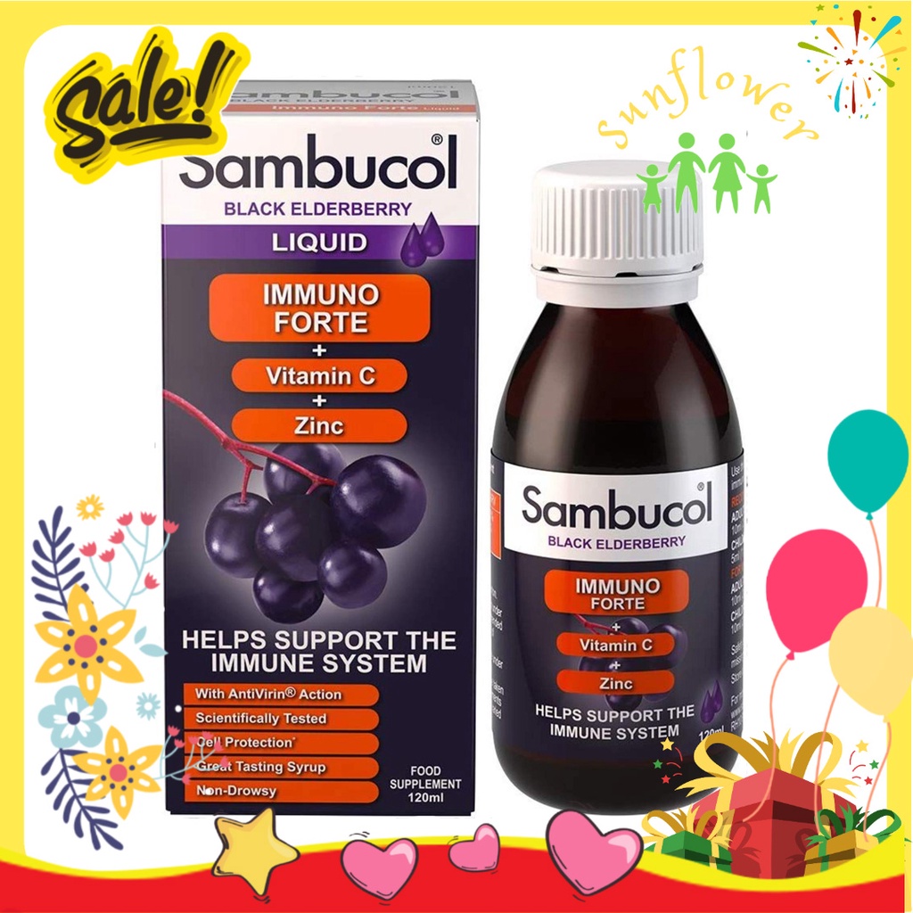 Sambucol cam Immuno Forte Siro tăng sức đề kháng cho trẻ 3-12 tuổi 120ml của Anh Quốc