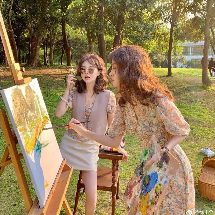 Váy Hoa Nhí Cổ V Đầm Hoa Nữ Tay Bèo Dáng Dài Váy Vintage Siêu Hot Mẫu Mới 2021 | BigBuy360 - bigbuy360.vn