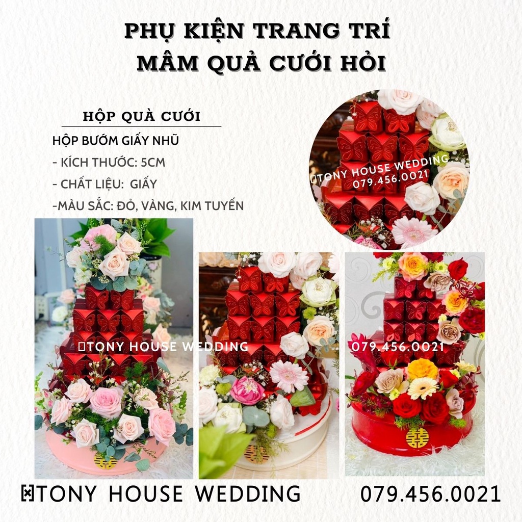 HỘP BÁNH CƯỚI - HỘP QUÀ TẶNG ĐÁM CƯỚI CAO CẤP - TONY HOUSE