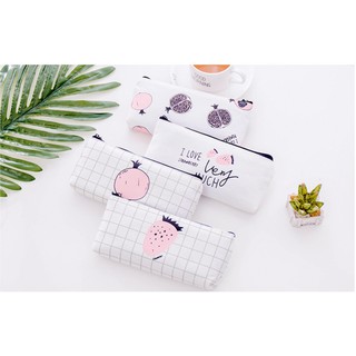 Hộp bút vải trái đào