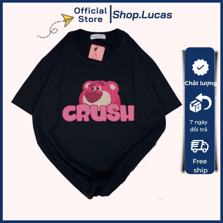 Áo Thun Gấu dâu hồng Lotso Hugging Bear Nam Nữ Áo phông Unisex vải cotton thoáng mát cổ tròn CRUSH - shop.lucas