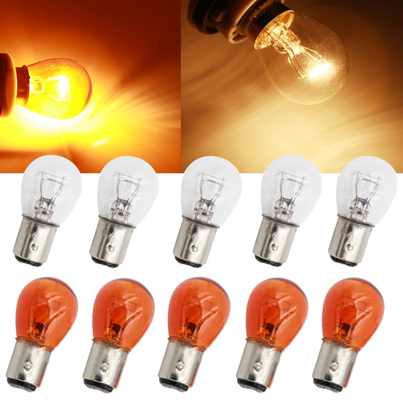 Bộ 10  Bóng Đèn Halogen 1156 BA15S P21W BAU15S PY21W 1157 BAY15D Dành Cho Ô Tô