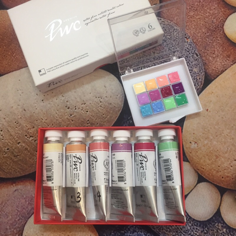 [Michi Art Store]  Màu nước Shinhan PWC Limited Tint Colors tông pastel 12 màu pocket 0,5ml, 1ml xuất xứ Hàn Quốc