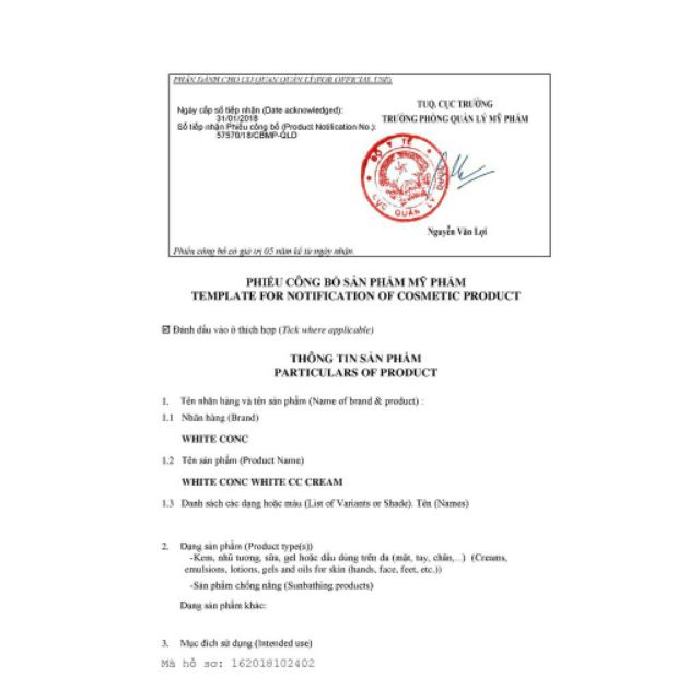 White conc sữa tắm trắng 360ml