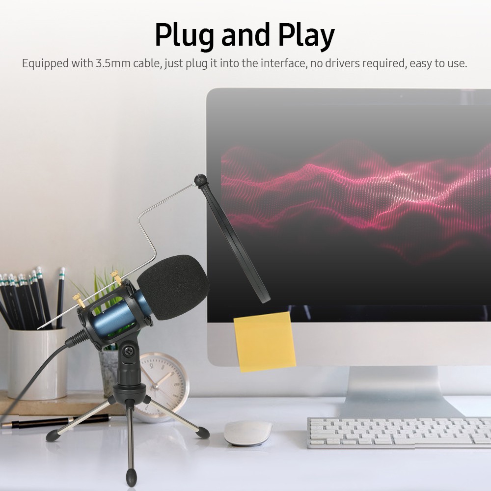 Micro có giá đỡ giắc cắm 3.5mm dành cho máy tính/ điện thoại