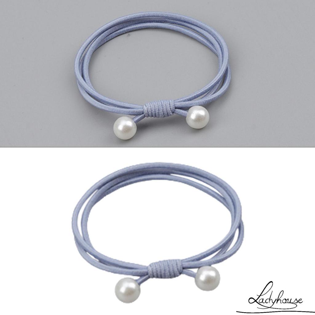 Dây buộc tóc đuôi ngựa bằng nylon siêu mềm co giãn màu trơn cho nữ