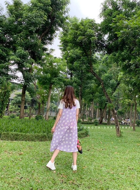 Váy hai dây hoa cúc maxi siêu hot 2020 (hình shop tự chụp/sẵn) | BigBuy360 - bigbuy360.vn