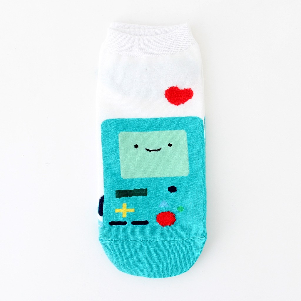 Vớ Ngắn Cổ Adventure Time Tất cổ thấp Dễ thương In hình hoạt hình cute Vớ nữ cổ ngắn Cotton