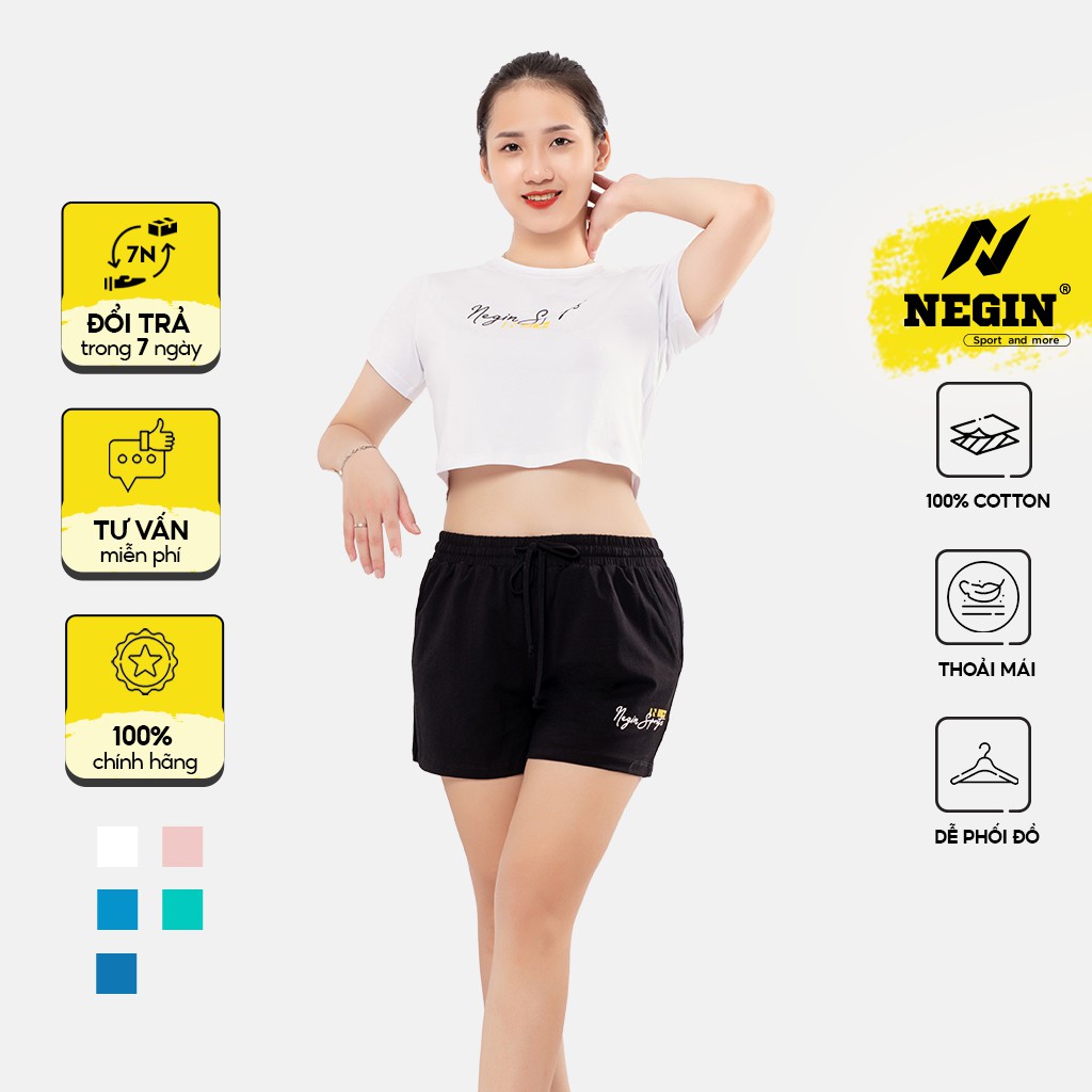 Áo Thể Thao Nữ NEGIN Dáng Croptop Tay Cộc Cổ Tròn Với Màu Sắc Trẻ Trung, Chất Liệu Cotton Mát Mịn 201W