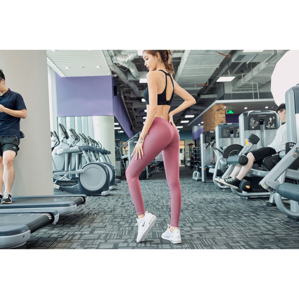 Quần legging cạp cao ống phối lưới ngang chất lượng cao