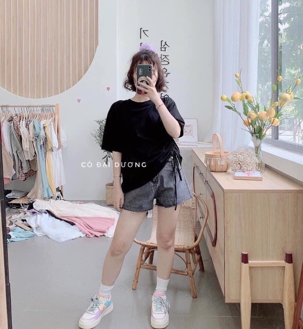 [Mã FAMAYWA giảm 10K đơn 50K] Áo phông dây rút sườn | BigBuy360 - bigbuy360.vn