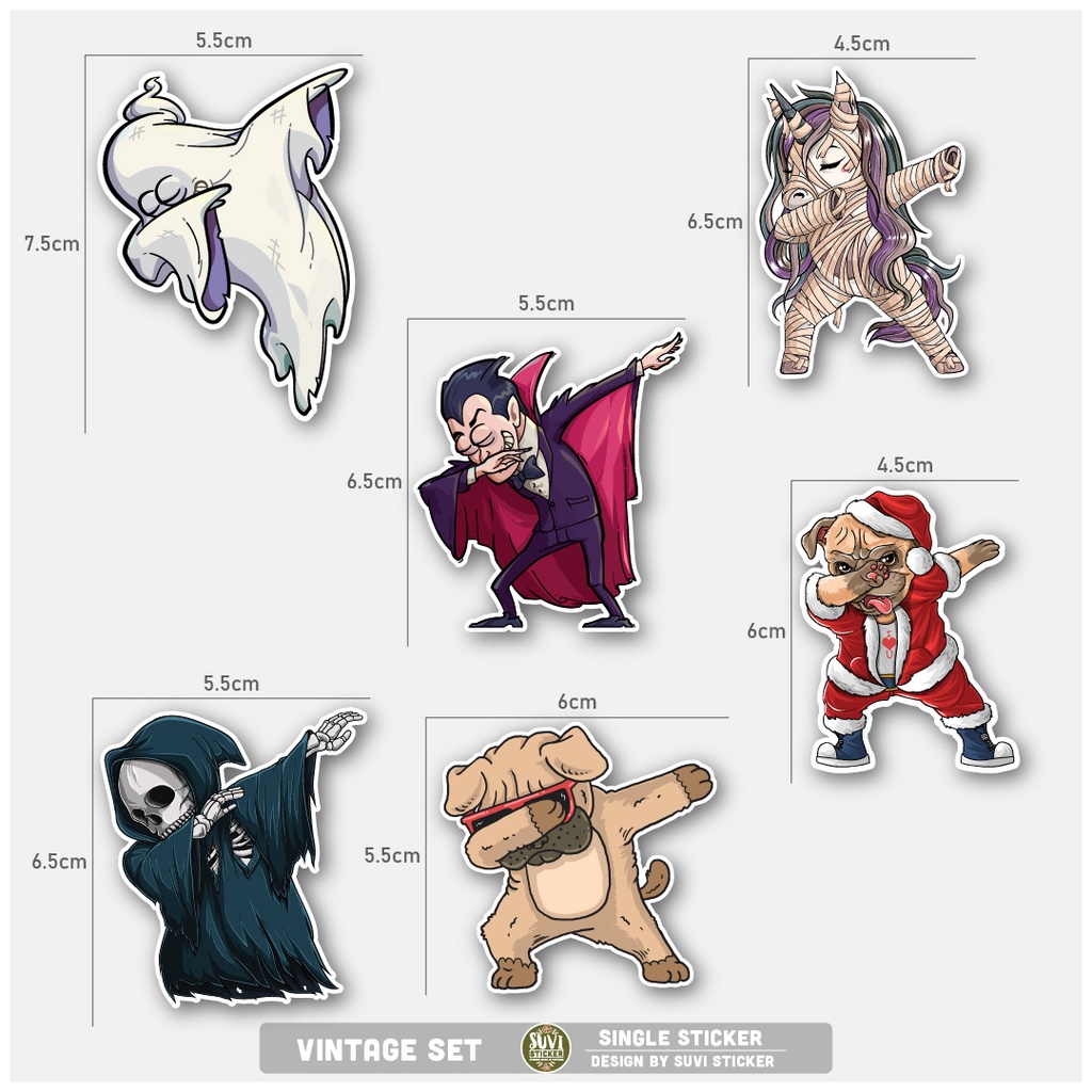 STICKER LẺ - Sticker Dabbing Move dán mũ bảo hiểm, laptop, điện thoại, vali. MSP: SS02