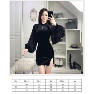 Sườn xám vải nhung