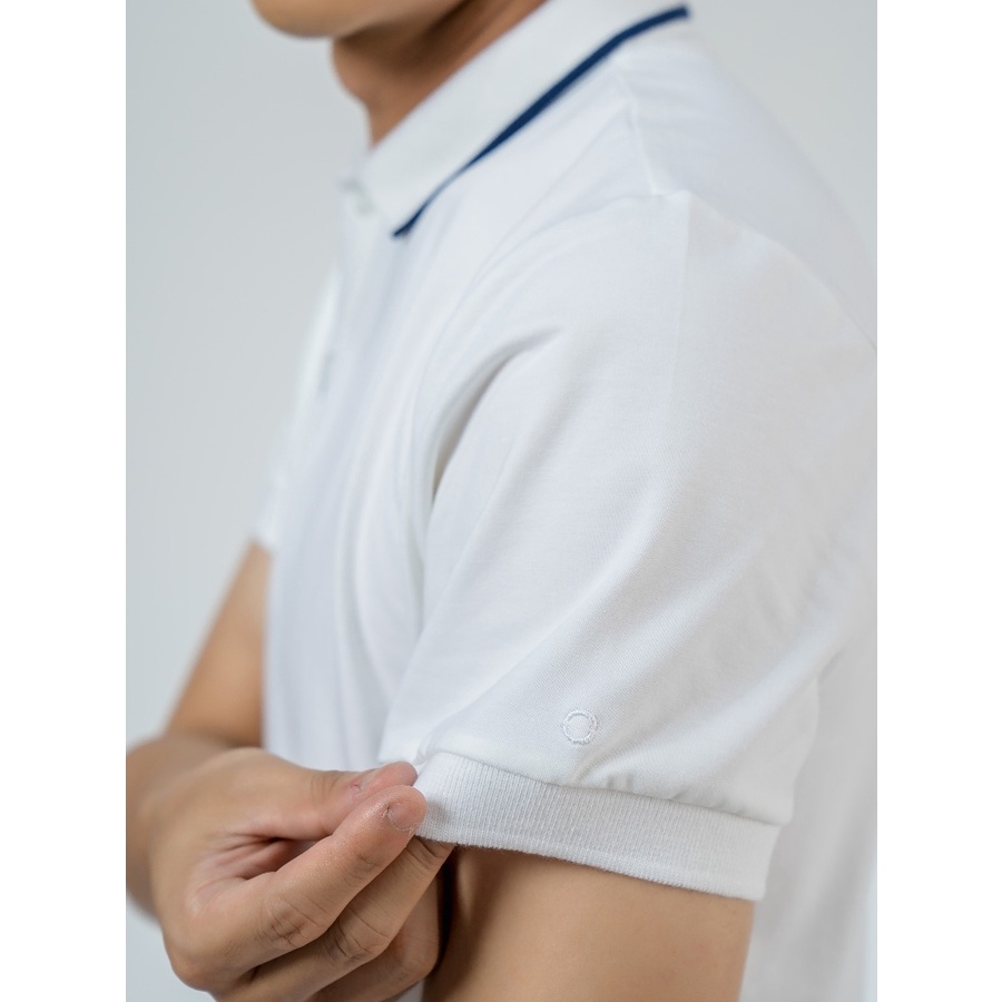 Áo Thun Polo Nam Ngắn Tay Có Cổ Bẻ OWEN APV220326 Áo Phông Màu Trắng Phối Viền Cổ Xanh Vải Cotton Cao Cấp Dáng Body Fit