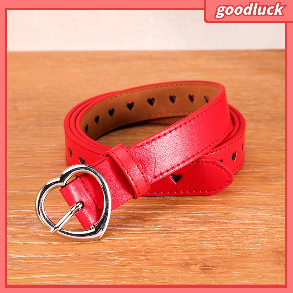 Dây nịt giả da kiểu dáng hình trái tim thời trang cho nữ