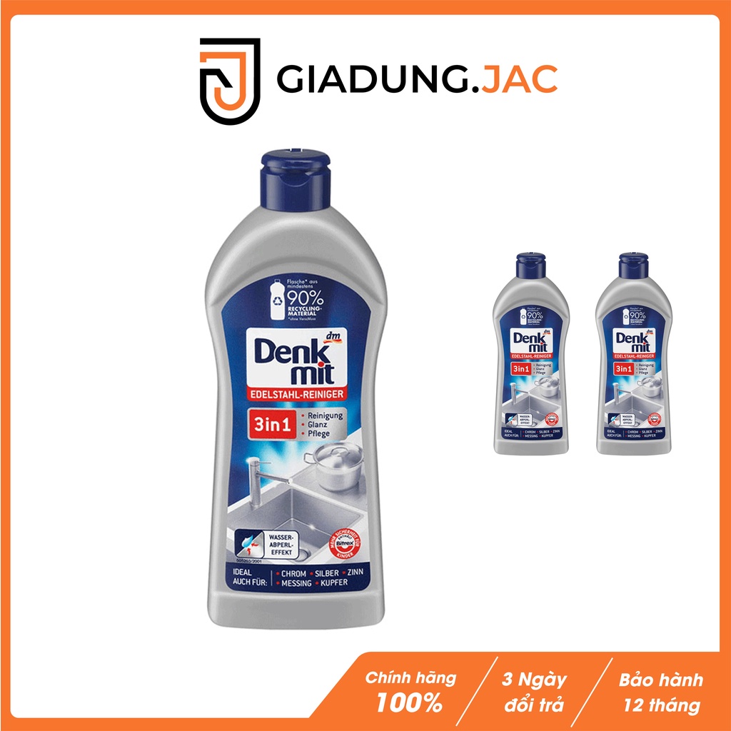 Dung dịch tẩy inox Denkmit 3 in 1 300ml - Hàng nhập Đức chính hãng